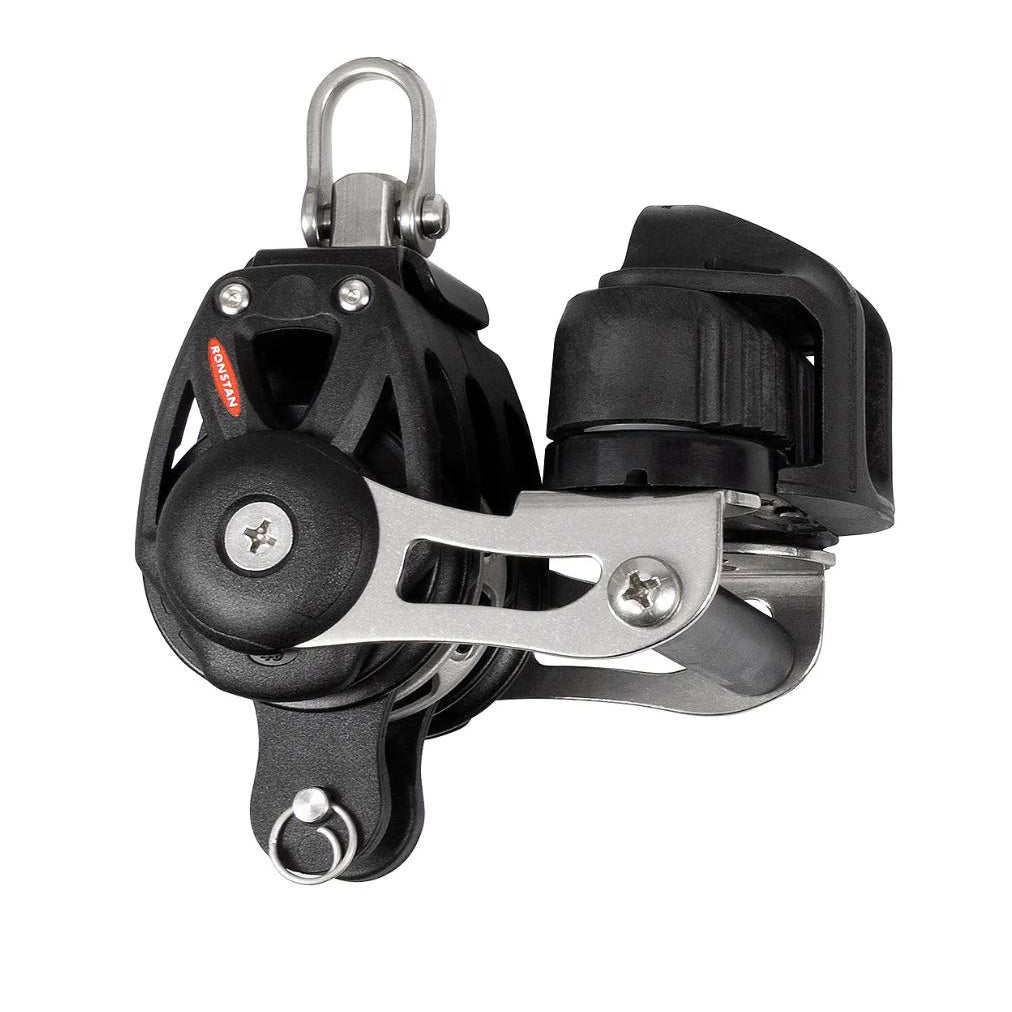 Ronstan Serie 40 Orbit Block, 3-scheibig, Ratsche+Hundsfott+Klemme